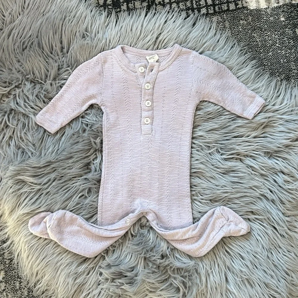 Kate Quinn Baby Girls Lilac Purple‎ Footie Jammie Size Newborn